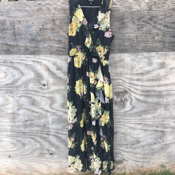 Disney Princess Black Floral Maxi Dress 